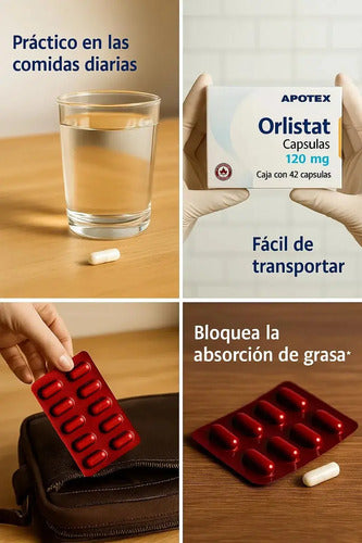 Orlistat 120 mg Apotex caja con 42 capsulas