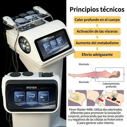 Equipo de Diatermia 448KPR Pro — Tecarterapia 448 kHz, 3 Modos CAP RES y Cuchillo de Fascia, 500 W — Blanco o Negro | GSCOM