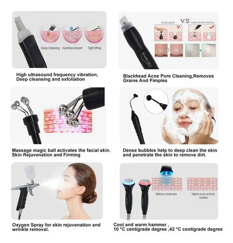Máquina Facial 10 en 1 Pro — Hidrodermoabrasión, Ultrasonido y RF