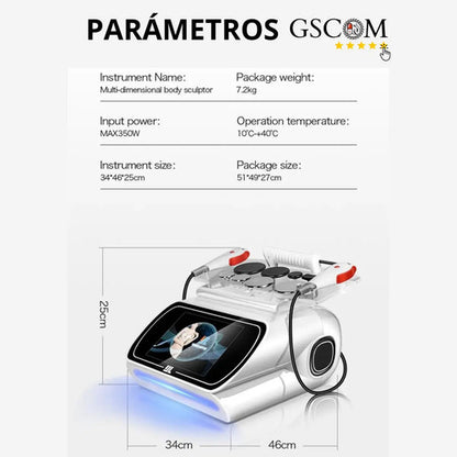 Equipo de Diatermia RM-448K Profesional — Tecarterapia 448 kHz RET y CET con 8 Discos para Rostro y Cuerpo | GSCOM