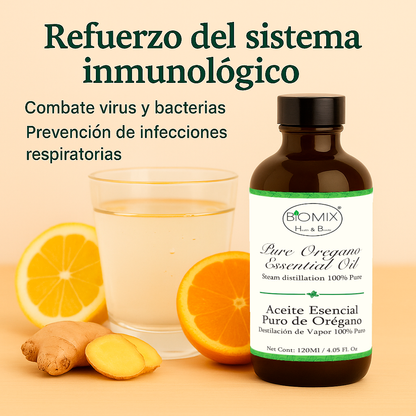 Aceite Esencial 100% Puro de Orégano grado Alimenticio, Terapéutico 120 Ml