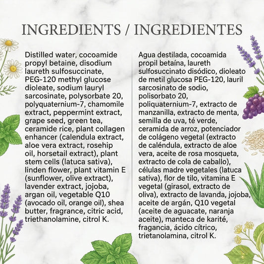 BIOMIX Gel Limpiador Multi- Beneficios 15 en 1, Células Madre Vegetales, Potenciador de Colágeno vegetal, Ceramida de Arroz, Aceite de Argán, Q10 vegetal, Vitamina E, Manteca de Karité, Jojoba, Extracto de Lavanda y más 480ml/16.23 Fl.Oz.