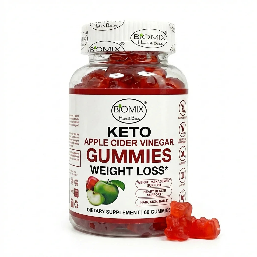 Gomitas Keto Adelgazantes Detox de Vinagre de Sidra de Manzana con la Madre Sin gluten, Veganas 30 Servicios