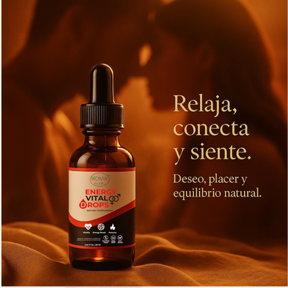 Gotas Energy Vital para Energía, Potencia sexual, Vitalidad 100% Veganas y Naturales, Sin azúcar Añadida, Energía Total, Deseo Intensificado y Bienestar Hormonal en Fórmula Líquida Premium,