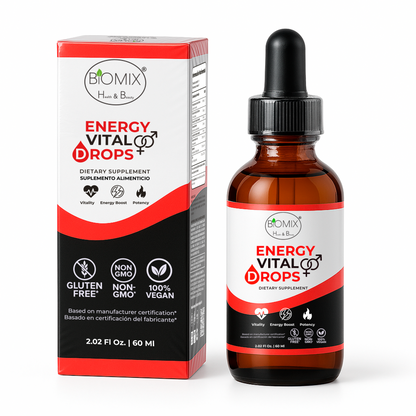 Gotas Energy Vital para Energía, Potencia sexual, Vitalidad 100% Veganas y Naturales, Sin azúcar Añadida, Energía Total, Deseo Intensificado y Bienestar Hormonal en Fórmula Líquida Premium,