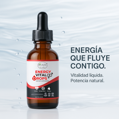 Gotas Energy Vital para Energía, Potencia sexual, Vitalidad 100% Veganas y Naturales, Sin azúcar Añadida, Energía Total, Deseo Intensificado y Bienestar Hormonal en Fórmula Líquida Premium,