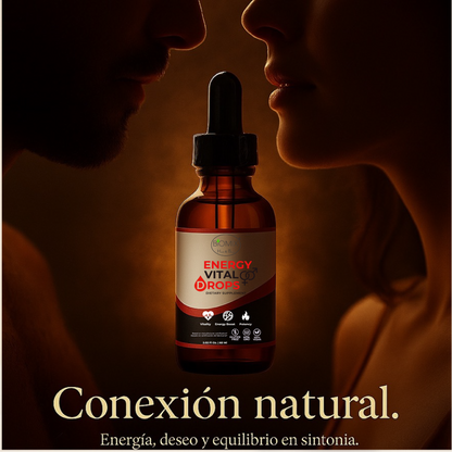 Gotas Energy Vital para Energía, Potencia sexual, Vitalidad 100% Veganas y Naturales, Sin azúcar Añadida, Energía Total, Deseo Intensificado y Bienestar Hormonal en Fórmula Líquida Premium,