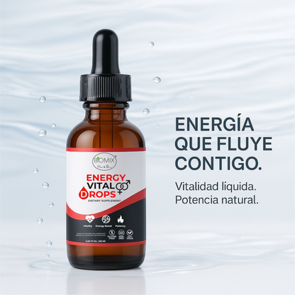 Gotas Energy Vital para Energía, Potencia sexual, Vitalidad 100% Veganas y Naturales, Sin azúcar Añadida, Energía Total, Deseo Intensificado y Bienestar Hormonal en Fórmula Líquida Premium,