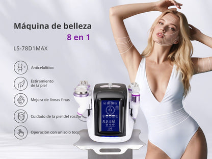 Multifuncional Estética Profesional 8 en 1 con  Cavitación Avanzada 2.5 de 40K, Radiofrecuencia RF, Vacío con LED, Lifting Facial y Corporal