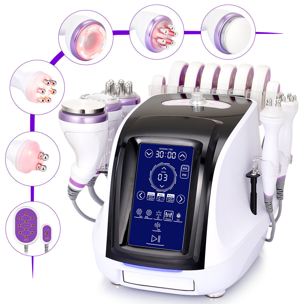 6-in-1 Radiofrequency Device with Cavitation 40K Pro 2.0, Facial/Body RF, Vacuum, Laser Liposuction and Complete Rejuvenation