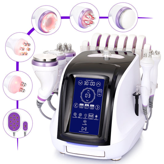 Equipo Radiofrecuencia 6 en 1 Cavitación 40K Pro 2.0, RF Facial/Corporal, Vacuum, Lipo Láser y Rejuvenecimiento Completo