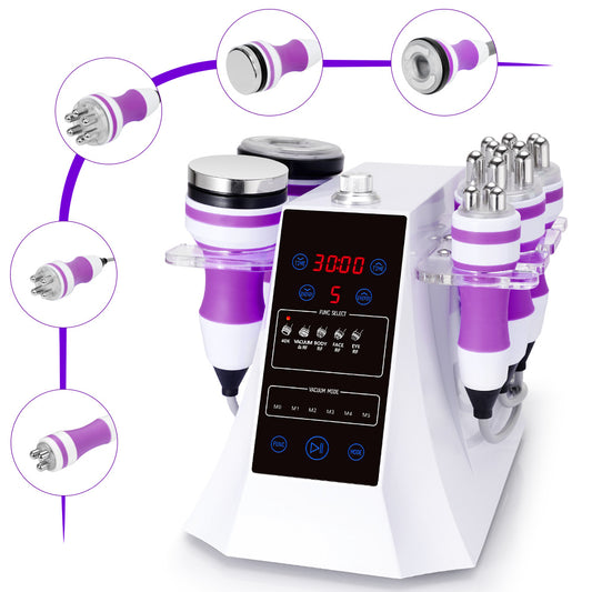 Multifunciona Portátil de 5 en 1 con Cavitación  2.5 de 40K, Radiofrecuencia Facial y Corporal, Vacuum RF, LED y Terapia de Succión para SPA en Casa o Cabina
