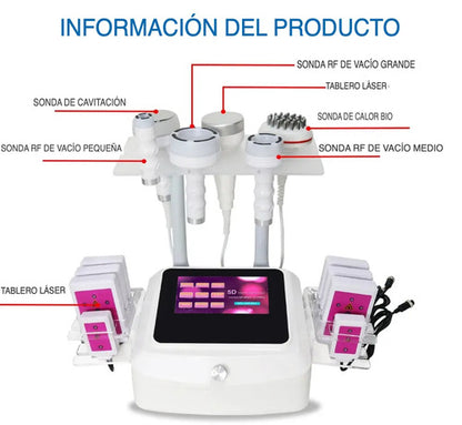 Equipo 7 en 1 Radiofrecuencia y Cavitación 5D 120K con Lipol