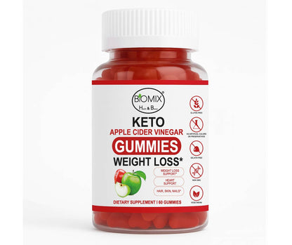 Gomitas Keto Adelgazantes Detox de Vinagre de Sidra de Manzana con la Madre Sin gluten, Veganas 30 Servicios