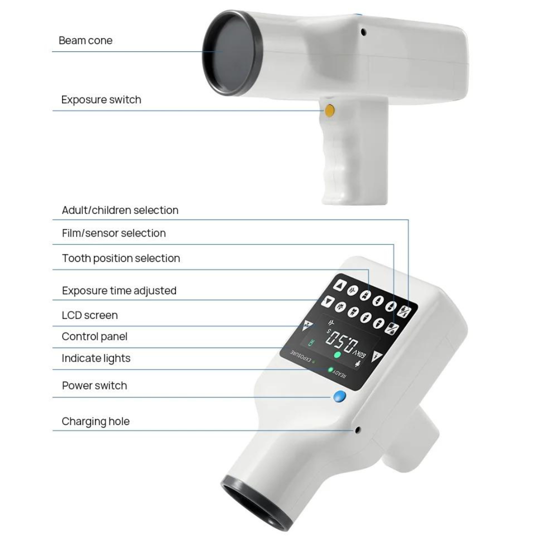 Máquina de rayos X portátil, Unidad de rayos X de alta frecuencia, Compatible con Sensor Digital, equipo de laboratorio de película de rayos X