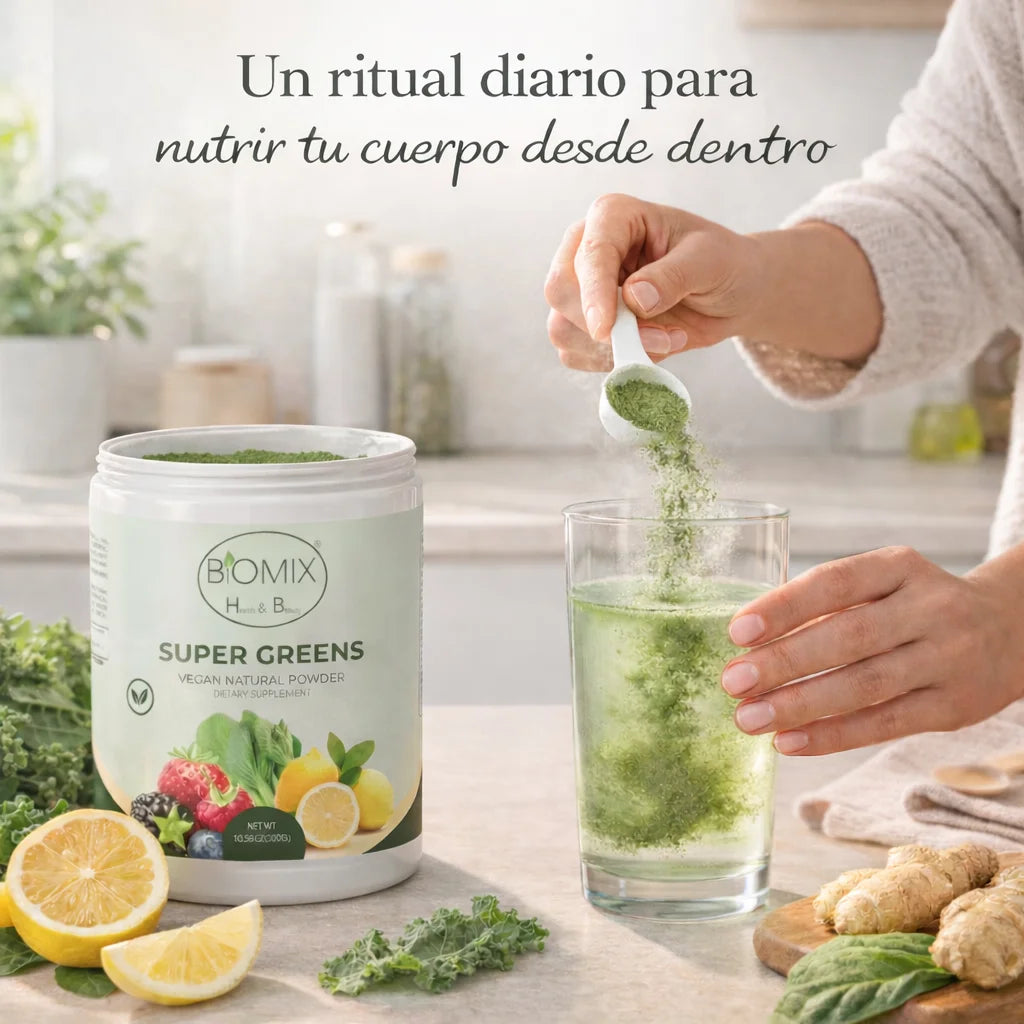 Super Greens Superfood Powder with Probiotics, Antioxidants, Fiber, and Enzymes for Making Sugar-Free and Gluten-Free Shakes (60 Servings)