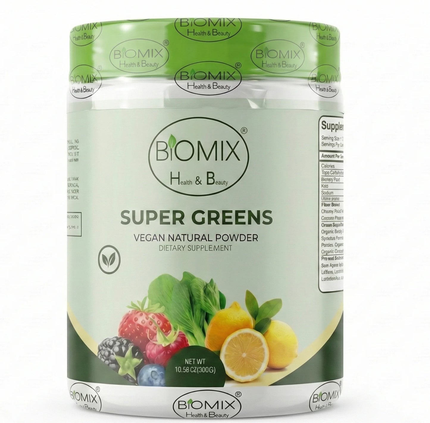 Super Greens Superfood Powder with Probiotics, Antioxidants, Fiber, and Enzymes for Making Sugar-Free and Gluten-Free Shakes (60 Servings)