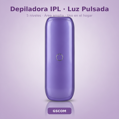 Depiladora IPL Luz Pulsada 5 Niveles - Rostro y Cuerpo - Morada - GSCOM