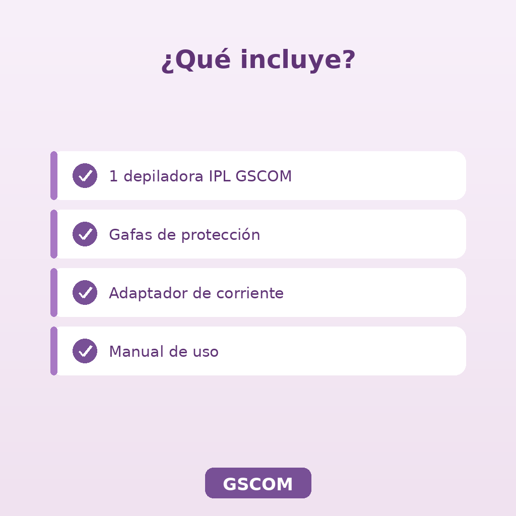 Depiladora IPL Luz Pulsada 5 Niveles - Rostro y Cuerpo - Morada - GSCOM