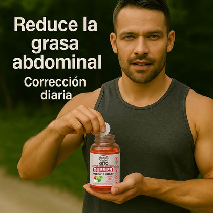 Gomitas Keto Adelgazantes Detox de Vinagre de Sidra de Manzana con la Madre Sin gluten, Veganas 30 Servicios