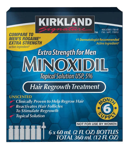Minoxidil Kirkland Signature 5% Original - Pack 6 Piezas 60ml (6 Meses)