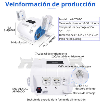 Criolipólisis Profesional 2 Cabezales – Reducción de Grasa, Modelado y Definición Corporal