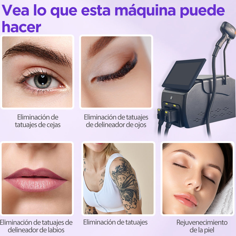 Equipo Láser Profesional HR-AS23 para Depilación Definitiva, Rejuvenecimiento Facial, Eliminación de Arrugas, Acné, Manchas, Tatuajes y Vello no Deseado