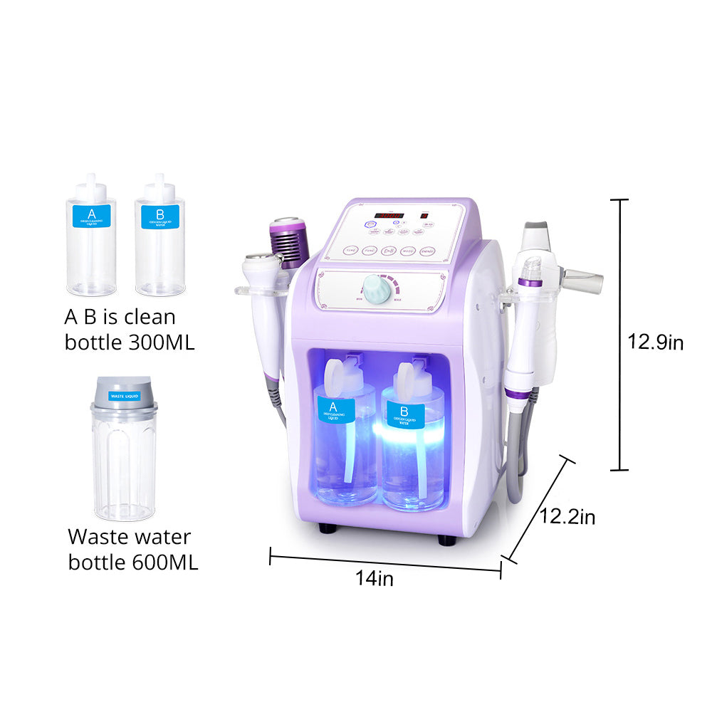 Equipo Profesional de Limpieza Facial 6 en 1  Hydrodermoabrasión, Peeling Ultrasónico, Martillo Frío-Calor, BIO, Spray Atomizador y Radiofrecuencia Facial Reafirmante