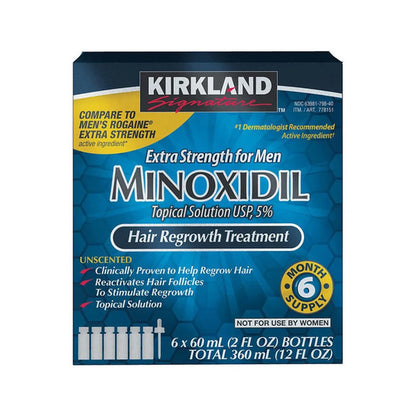 Minoxidil Kirkland Signature 5% Original - Pack 6 Piezas 60ml (6 Meses)