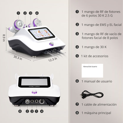 Radiofrecuencia 4 en 1 Cavitación 30K Ultra Pro, Vacuum, EMS y Electroporador Facial-Corporal