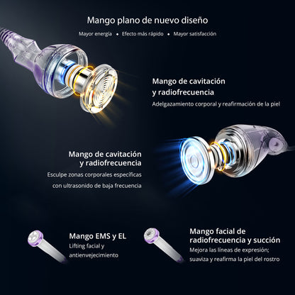 Radiofrecuencia 4 en 1 Cavitación 30K Ultra Pro, Vacuum, EMS y Electroporador Facial-Corporal