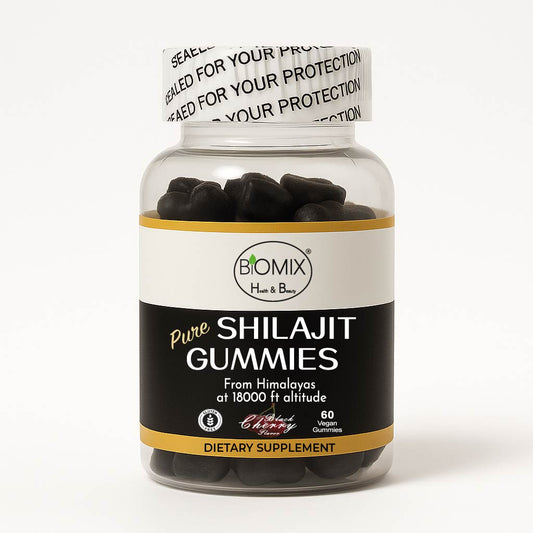 Gomitas de Shilajit Puro del Himalaya Premium a 18000 Pies de Altitud,  Veganas, Sin Gluten, Sin azúcares añadidas 30 Servicios