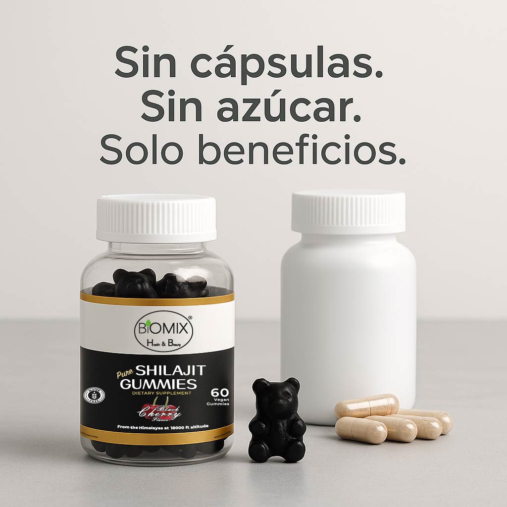 Gomitas de Shilajit Puro del Himalaya Premium a 18000 Pies de Altitud,  Veganas, Sin Gluten, Sin azúcares añadidas 30 Servicios