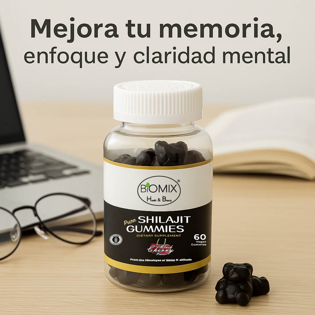Gomitas de Shilajit Puro del Himalaya Premium a 18000 Pies de Altitud,  Veganas, Sin Gluten, Sin azúcares añadidas 30 Servicios