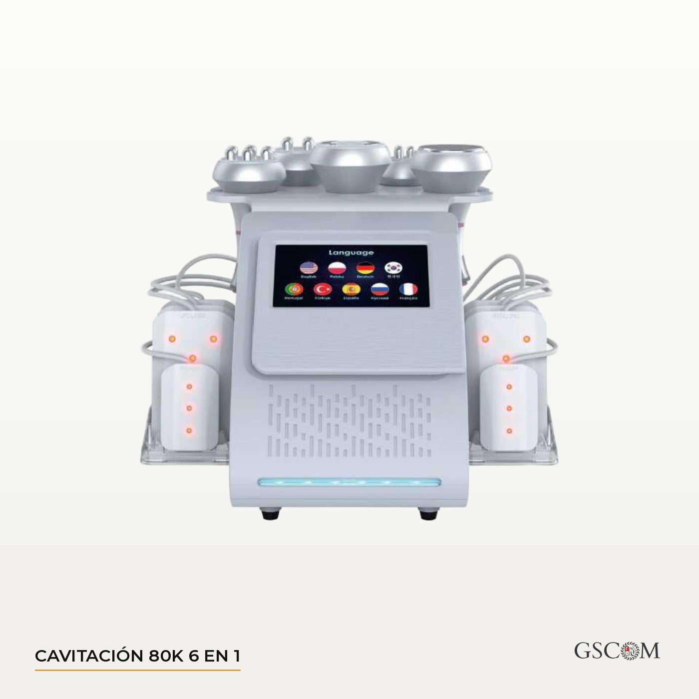 Cavitación 80K 6 en 1 Profesional — RF 3, 4 y 6 Polos, Vacumterapia y Lipoláser