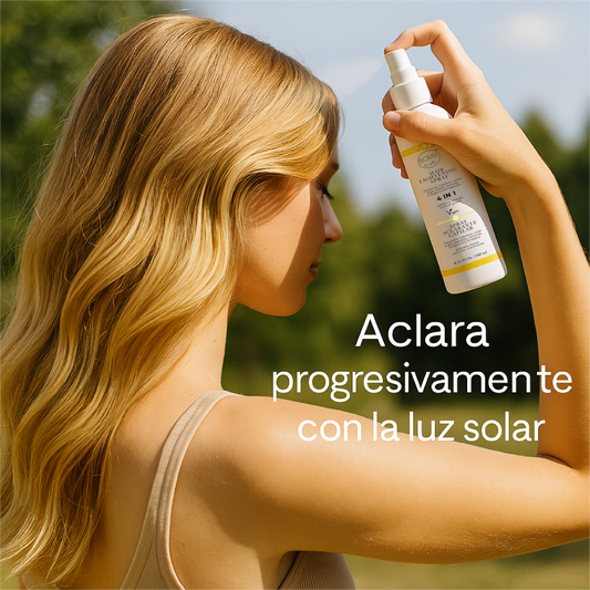 Vegan Lightening Hair Spray with Chamomile, Lemon, Argan, Q1O, Ceramide, Plant Collagen 240 ml