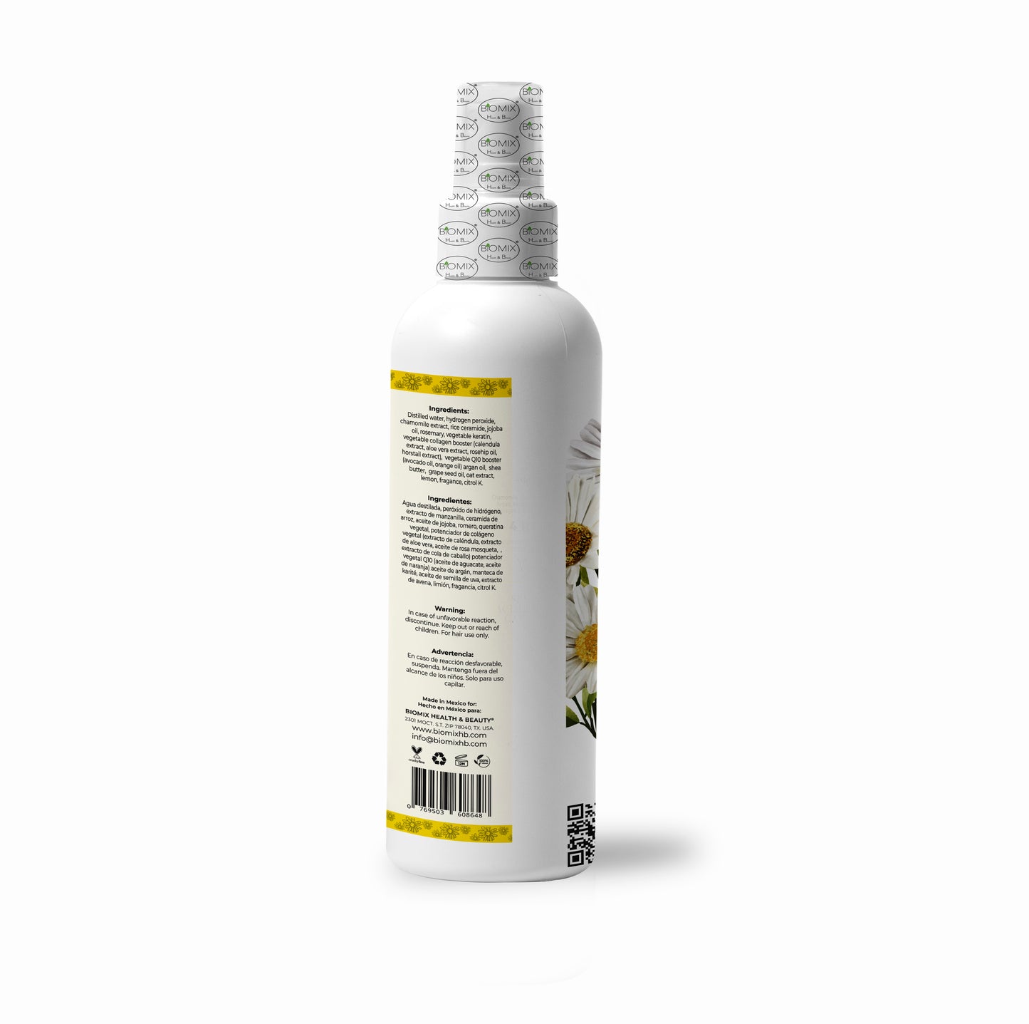 Spray Aclarante  Vegano para Cabello con Manzanilla, Limón, Argán, Q1O, Ceramida, Colágeno vegetal 240 Ml