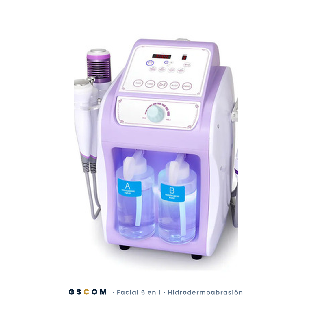 Professional 6-in-1 Facial Cleansing Equipment: Hydrodermabrasion, Ultrasonic Peeling, Cold-Heat Hammer, BIO, Atomizing Spray, and Firming Facial Radiofrequency