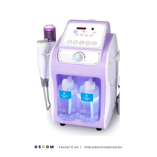 Equipo Profesional de Limpieza Facial 6 en 1 Hydrodermoabrasión, Peeling Ultrasónico, Martillo Frío-Calor, BIO, Spray Atomizador y Radiofrecuencia Facial Reafirmante