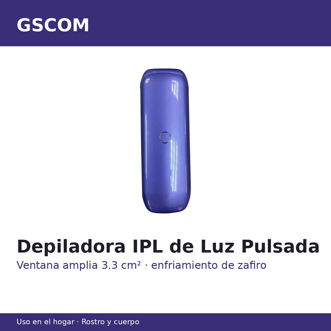 Depiladora IPL Luz Pulsada 5 Niveles - Rostro y Cuerpo - Morada - GSCOM