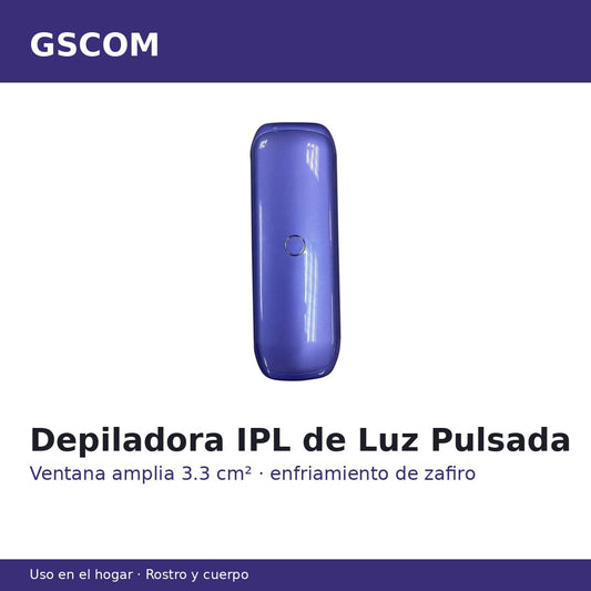Depiladora IPL Luz Pulsada 5 Niveles - Rostro y Cuerpo - Morada - GSCOM