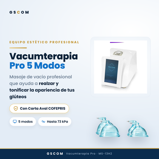 Vacumterapia Pro con Aval COFEPRIS con 5 Modos y Pantalla Táctil - Realzador Profesional de Glúteos