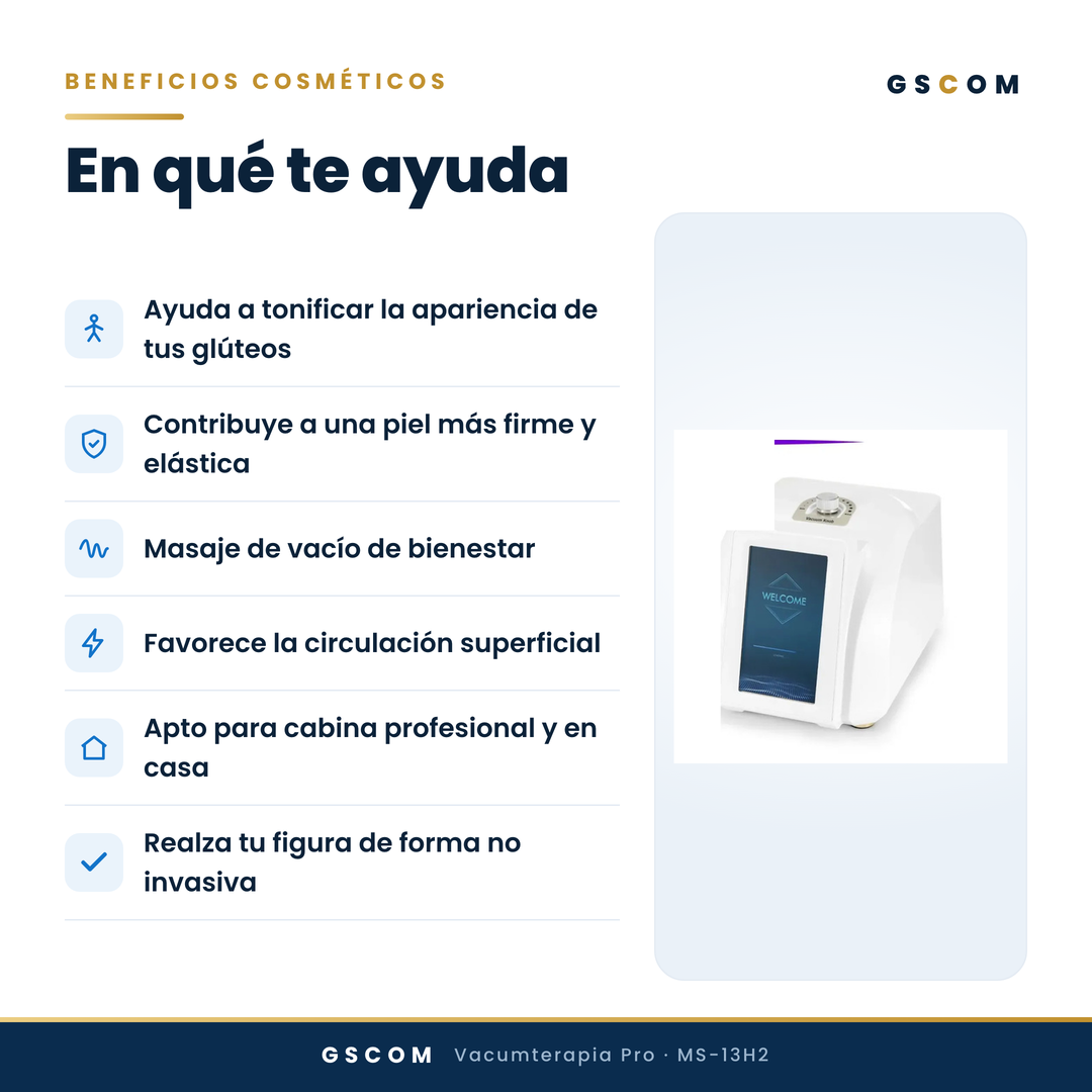 Vacumterapia Pro con 5 Modos y Pantalla Táctil - Realzador Profesional de Glúteos