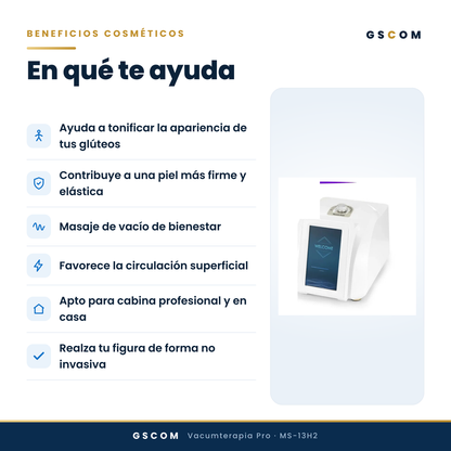 Vacumterapia Pro con 5 Modos y Pantalla Táctil - Realzador Profesional de Glúteos