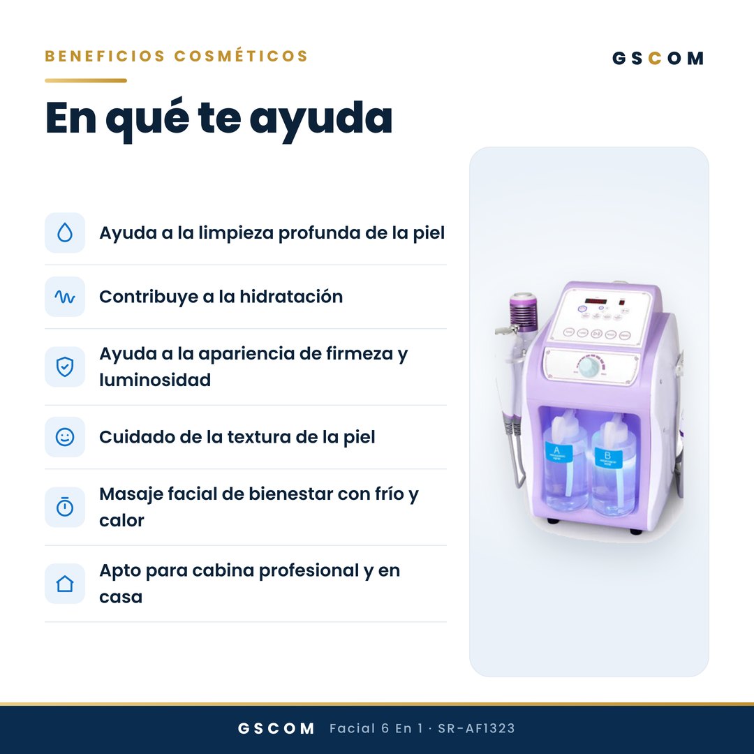 Professional 6-in-1 Facial Cleansing Equipment: Hydrodermabrasion, Ultrasonic Peeling, Cold-Heat Hammer, BIO, Atomizing Spray, and Firming Facial Radiofrequency