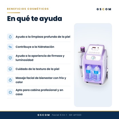 Professional 6-in-1 Facial Cleansing Equipment: Hydrodermabrasion, Ultrasonic Peeling, Cold-Heat Hammer, BIO, Atomizing Spray, and Firming Facial Radiofrequency