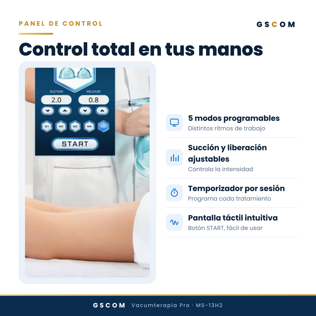 Vacumterapia Pro con 5 Modos y Pantalla Táctil - Realzador Profesional de Glúteos