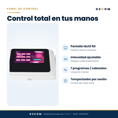 Equipo 7 en 1 Radiofrecuencia y Cavitación 5D 120K con Lipoláser Profesional — Facial y Corporal | GSCOM