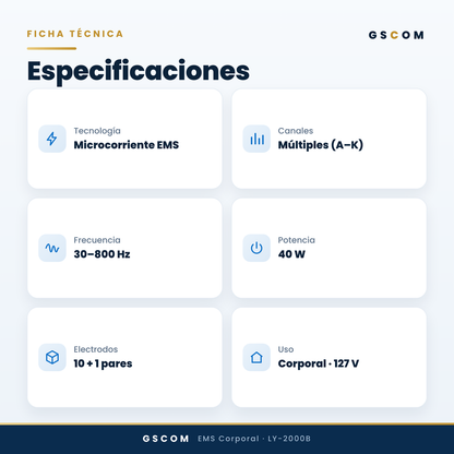 Equipo EMS Profesional Microcorriente Modelado Corporal Abdomen Brazos Glúteos Piernas Senos Reafirmante