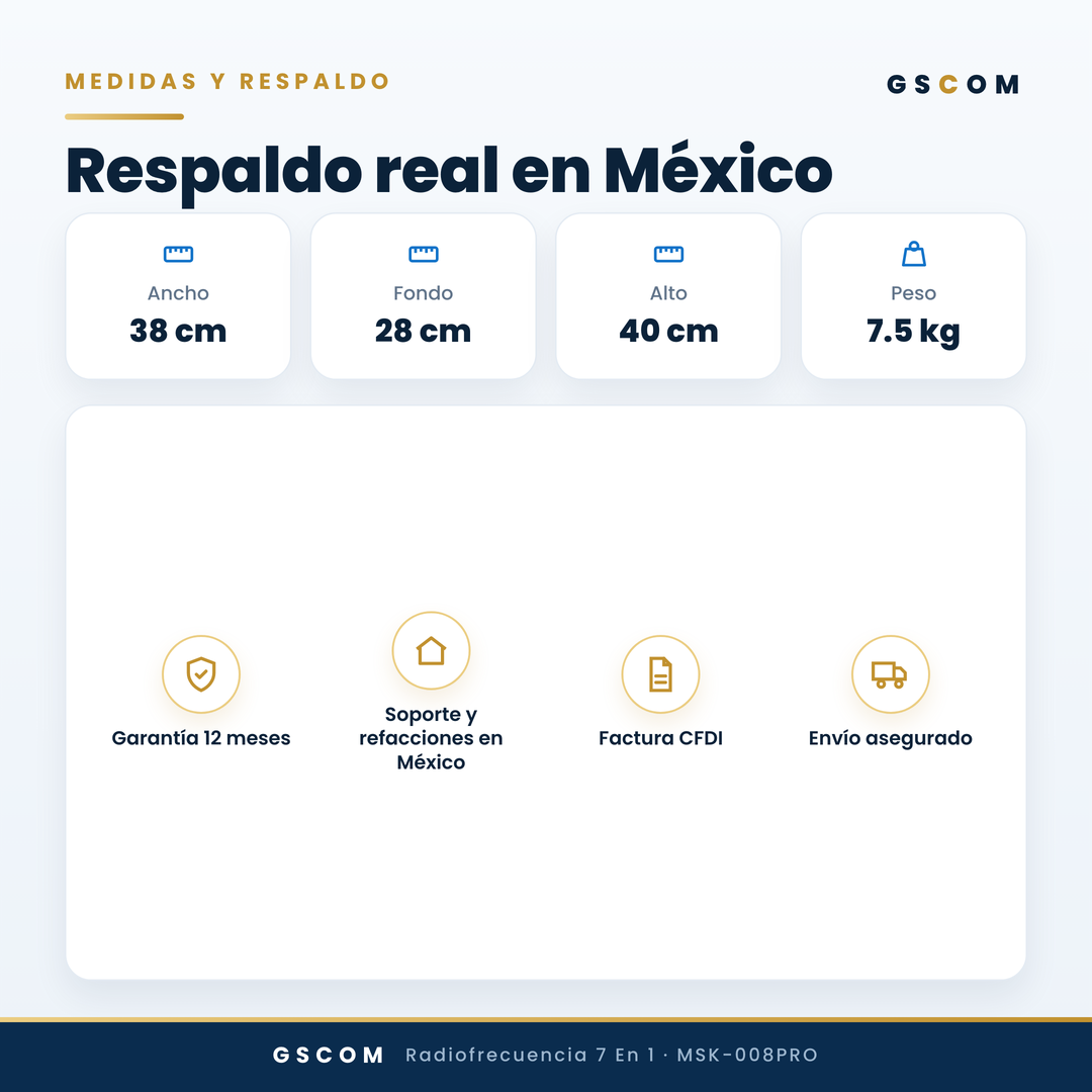 Equipo 7 en 1 Radiofrecuencia y Cavitación 5D 120K con Lipoláser Profesional — Facial y Corporal | GSCOM